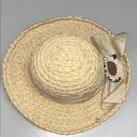 Betmar Cream Straw Hat with Floral Detail main image 2